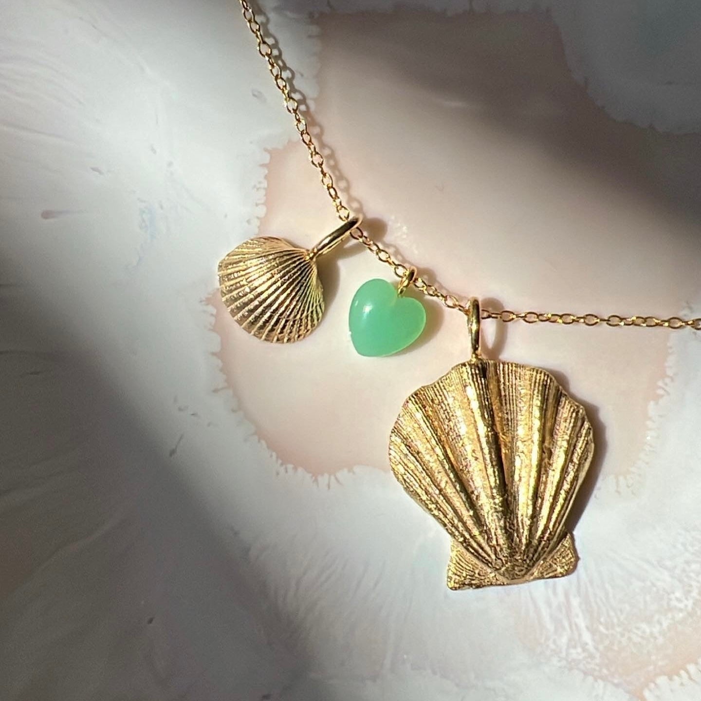 Green Chrysopras Heart Pendant