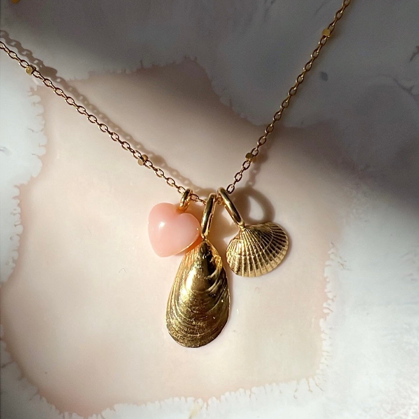 Pink Coral Heart Pendant