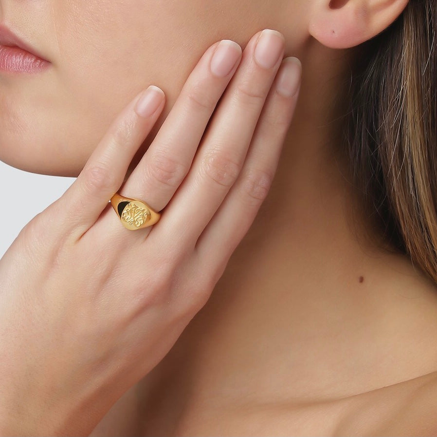 Mai Signet Ring Matte Silver