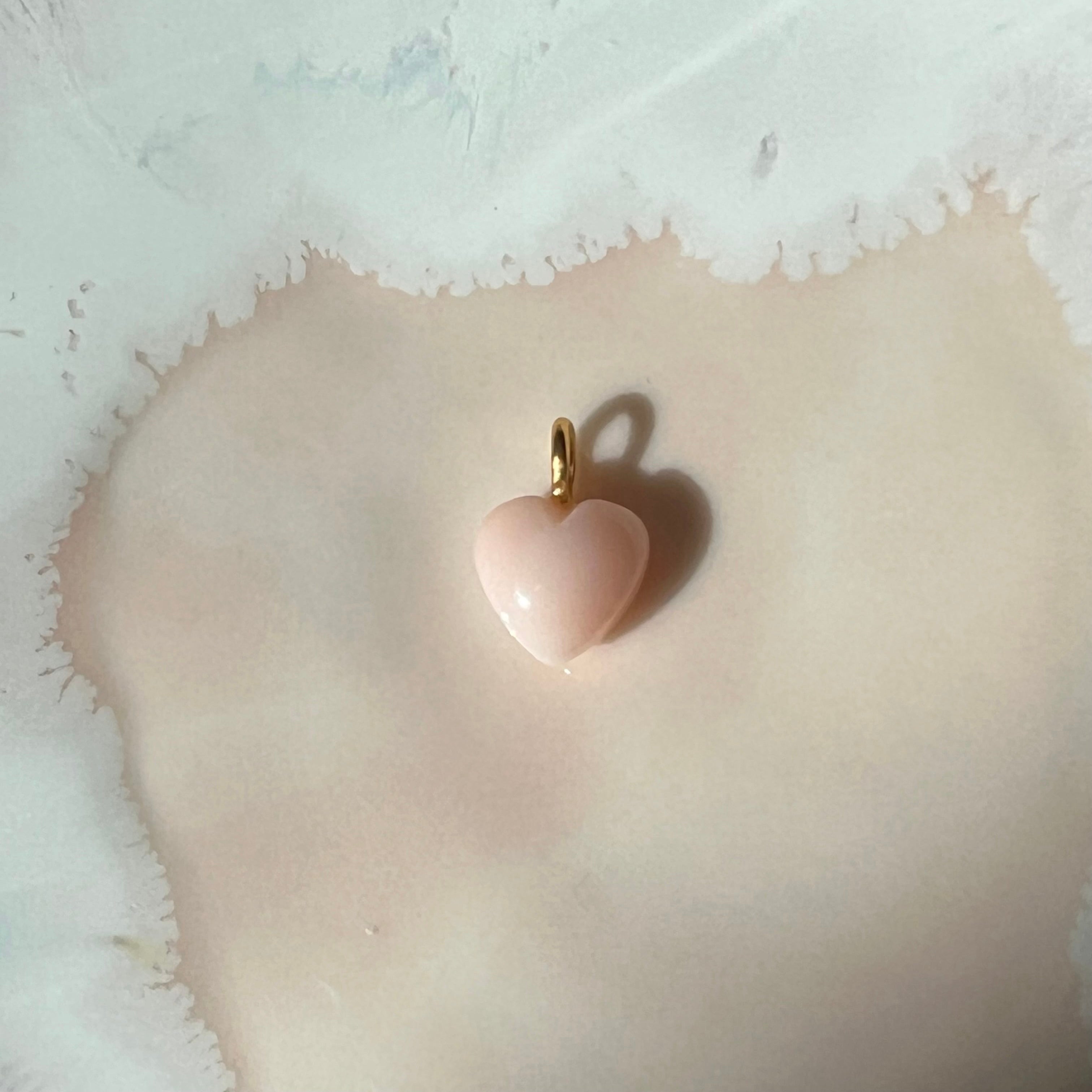 Pink Coral Heart Pendant